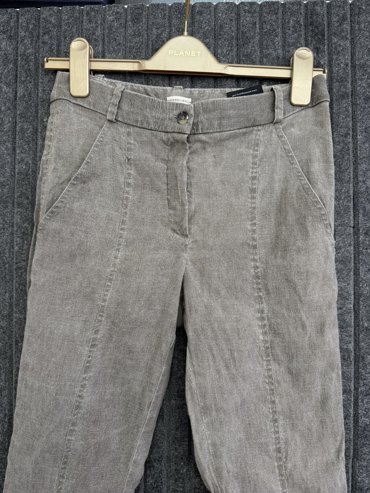 Annette Gortz Vintage Annette Gortz Gray Linen Blend Cropped women’s Pants Size 25" / US 0 / IT 36 - 4 Thumbnail