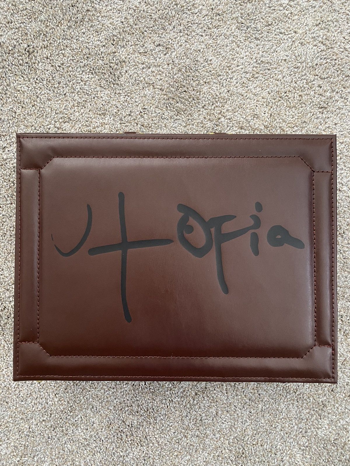 image of Travis Scott Utopia Briefcase in Brown, Men's