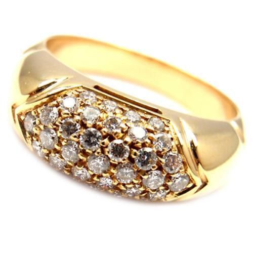 BVLGARI 18k Yellow Gold Diamond Band Ring Sz 6
