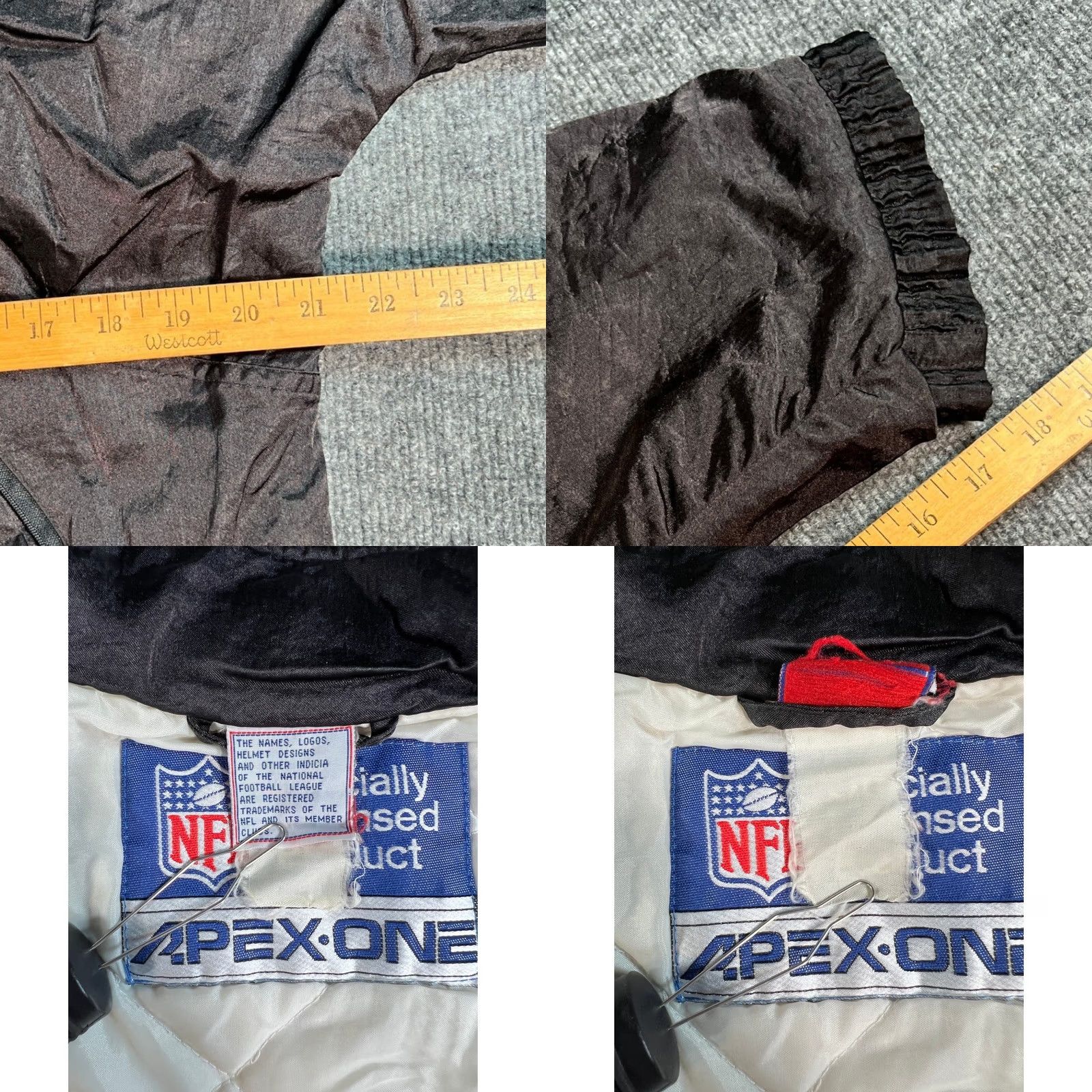 Vintage VINTAGE Apex One Raiders Jacket Mens Small Black 90s Windbreaker Quilted Lining Size US S / EU 44-46 / 1 - 9 Thumbnail