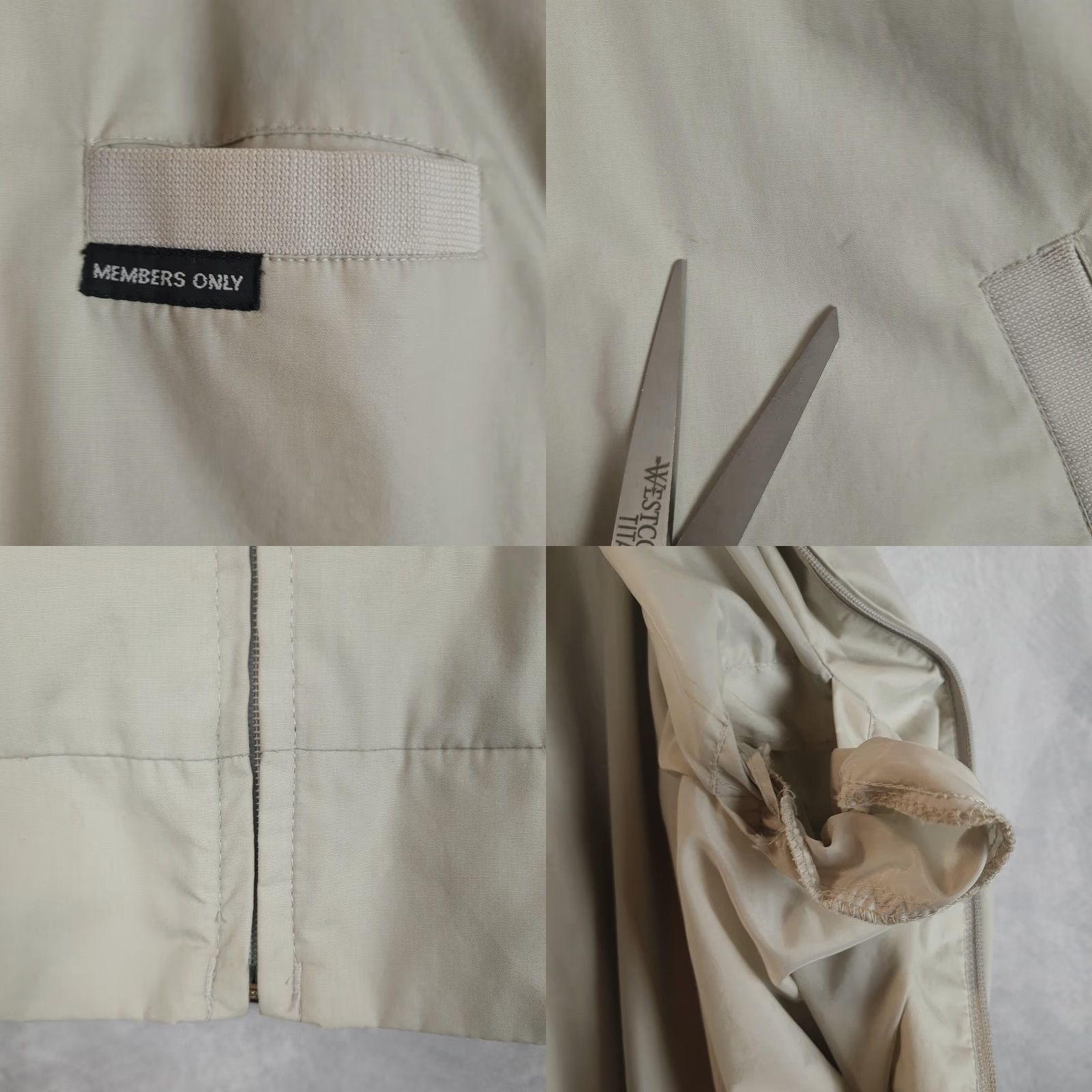 Members Only VINTAGE Members Only Jacket Mens XL Beige Bomber Microfiber Lined Hong Kong Size US XL / EU 56 / 4 - 8 Thumbnail
