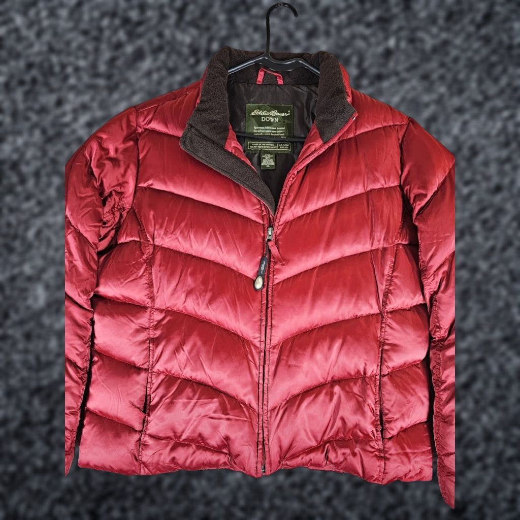 Eddie Bauer Eddie Bauer EB 550 Premium Goose Down Winter Puffer Coat Womens XL Full Zip Red Jacket Size XL / US 12-14 / IT 48-50 - 1 Thumbnail