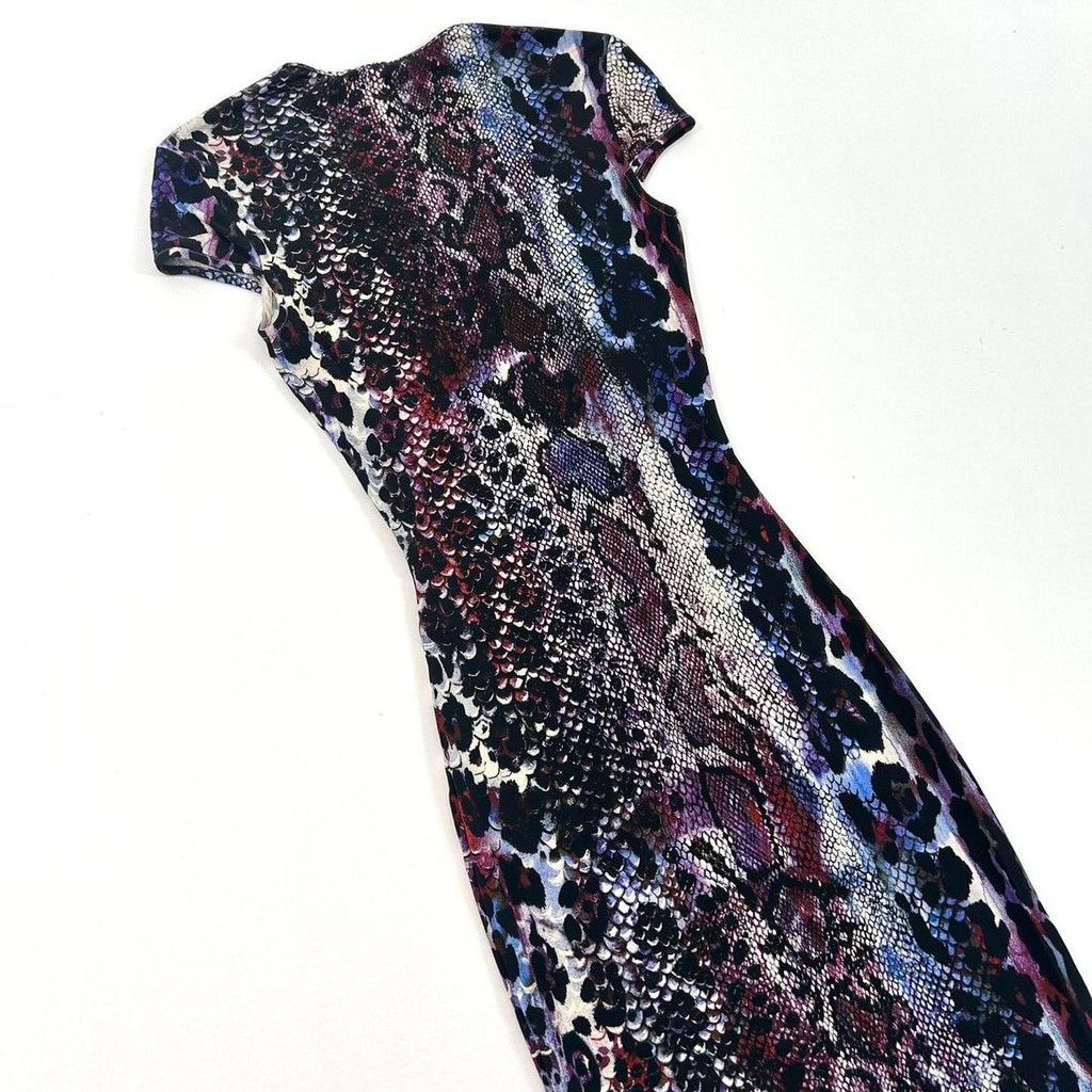 Cavalli animal print short sleeve bodycon dress