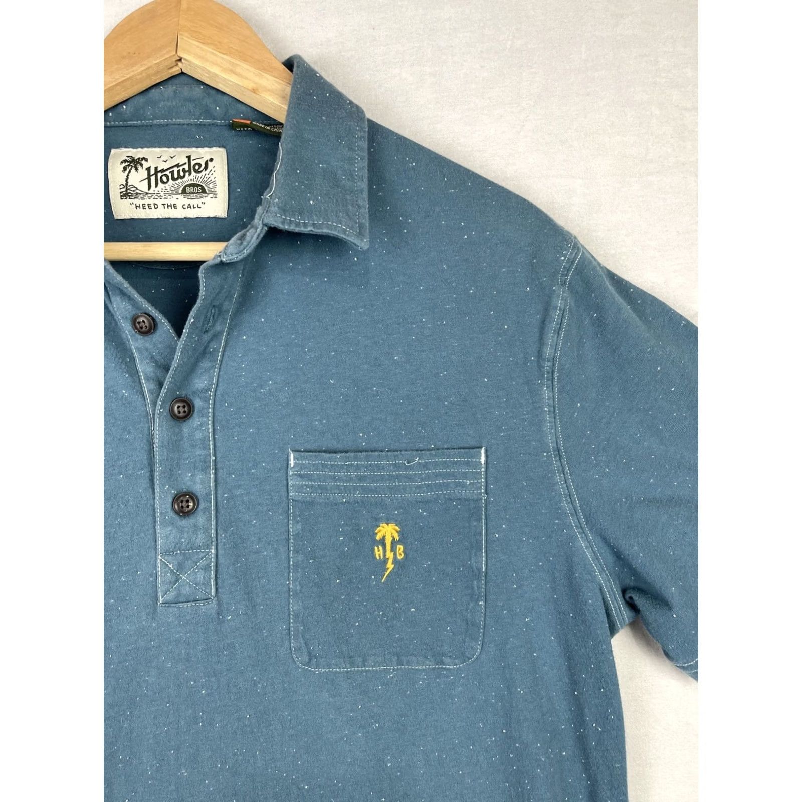 Howler Brothers Howler Bros Polo Shirt Mens M Blue Pocket Short Sleeve Collared Button Up Size US M / EU 48-50 / 2 - 4 Thumbnail