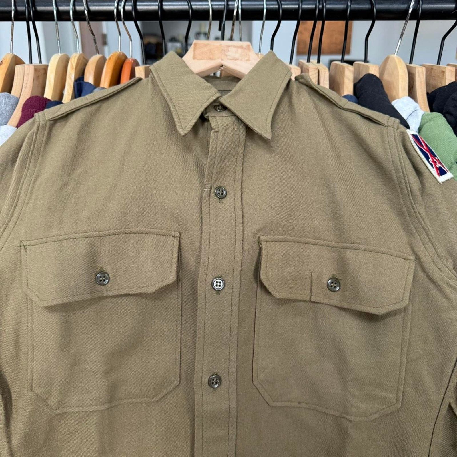 Other Vintage WW2 1948 Button Down Flannel Shirt Green Size US M / EU 48-50 / 2 - 3 Thumbnail