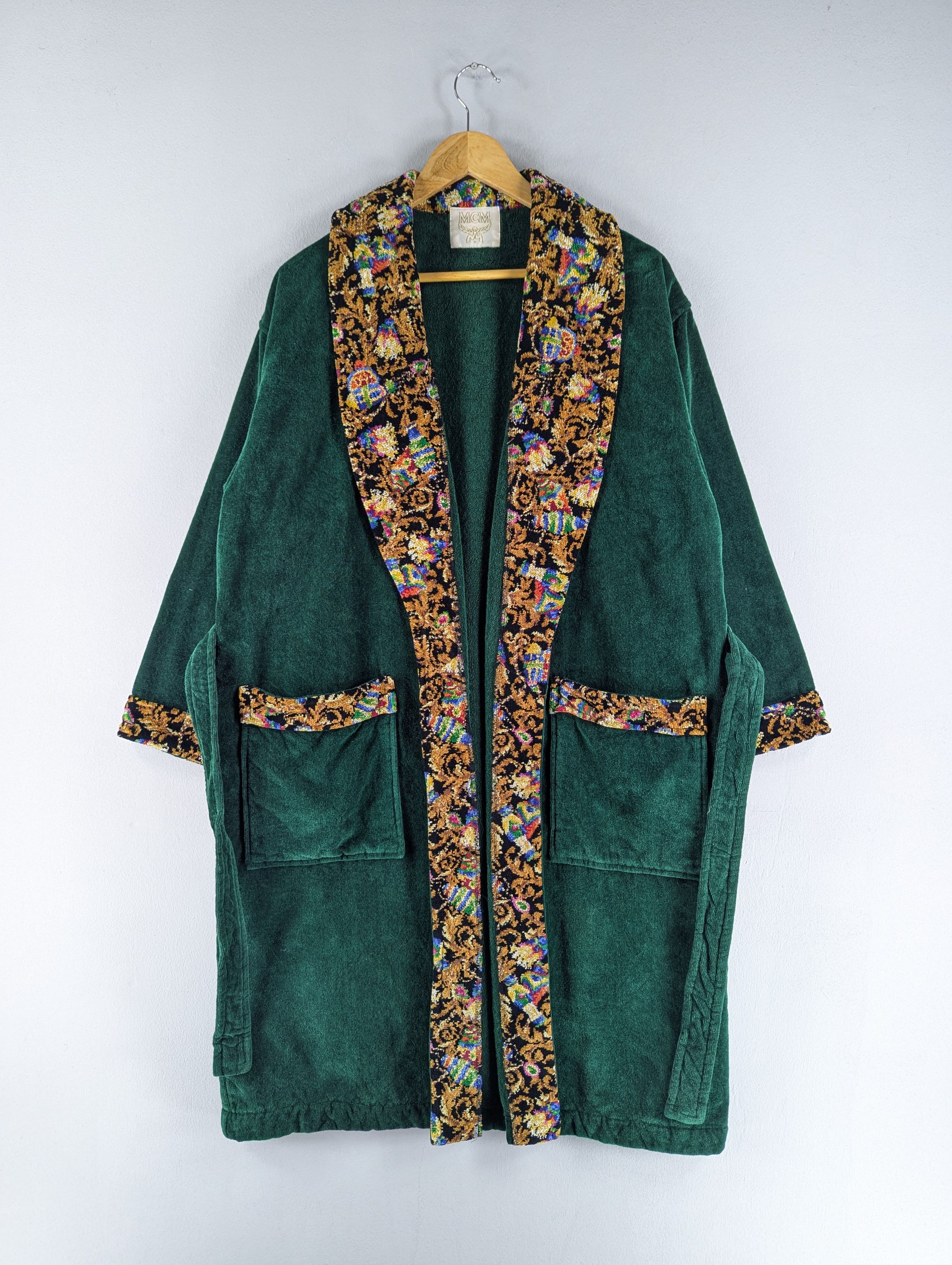 MCM Vintage MCM Velour Robe Green Gold Embroidery Logo Size US L / EU 52-54 / 3 - 1 Thumbnail