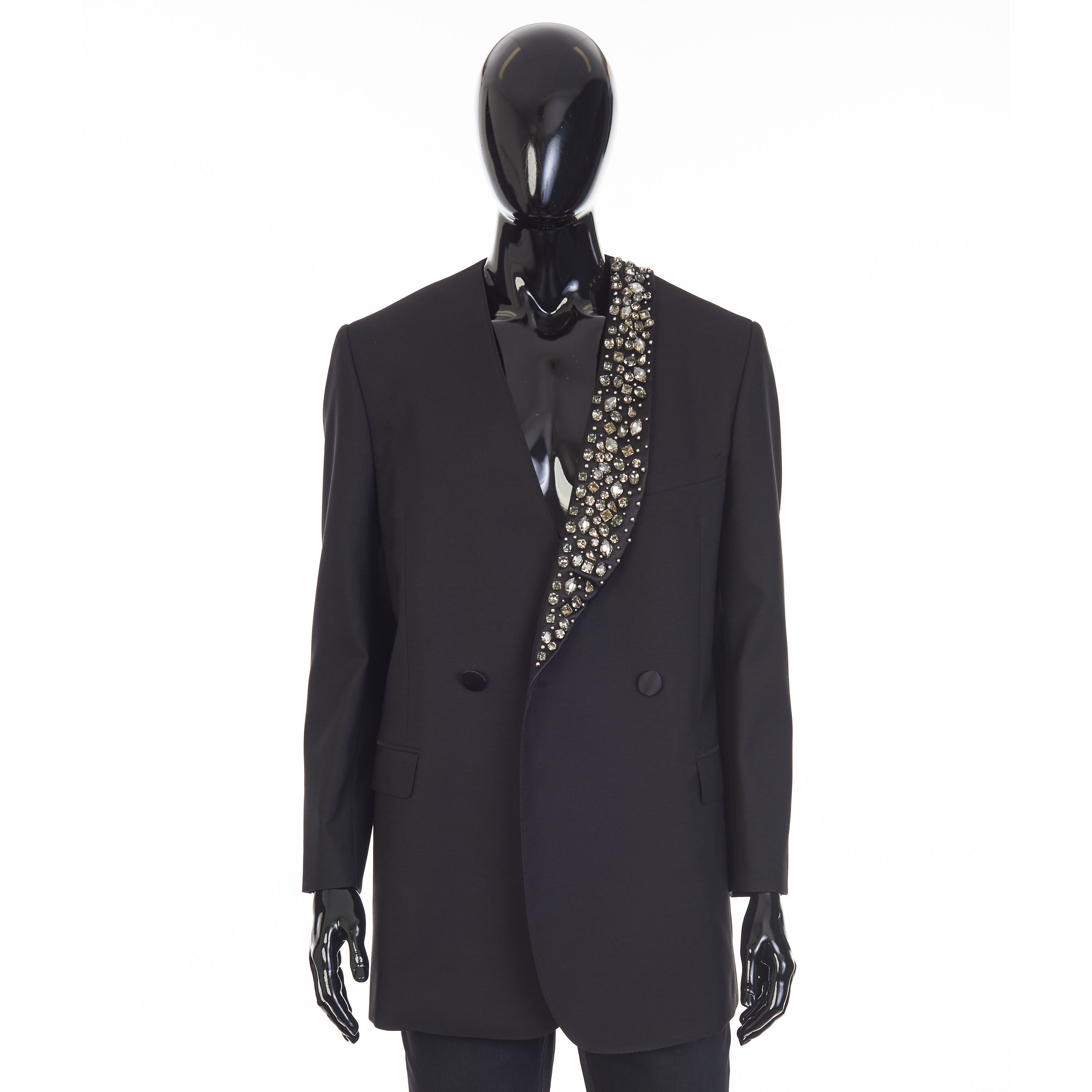 Celine Boxy Tux Jacket - Stone/Stud Embroidery, Grain De Poudre Size 40R - 9 Thumbnail