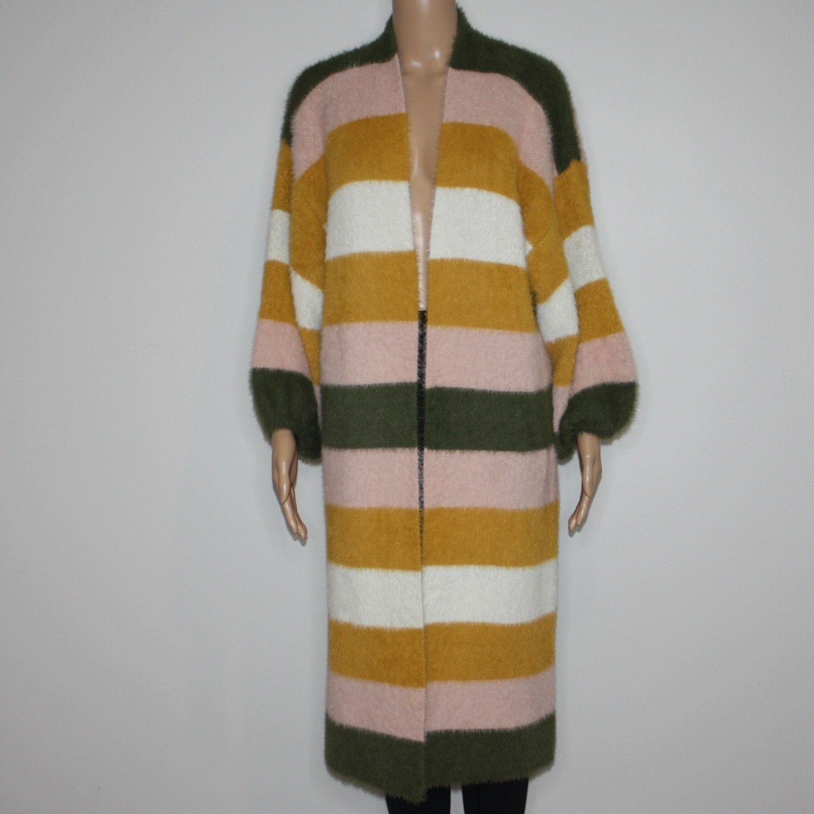 Anthropologie Cozy Striped Duster Kimono Cardigan Sweater in One size OS Size ONE SIZE - 12 Thumbnail