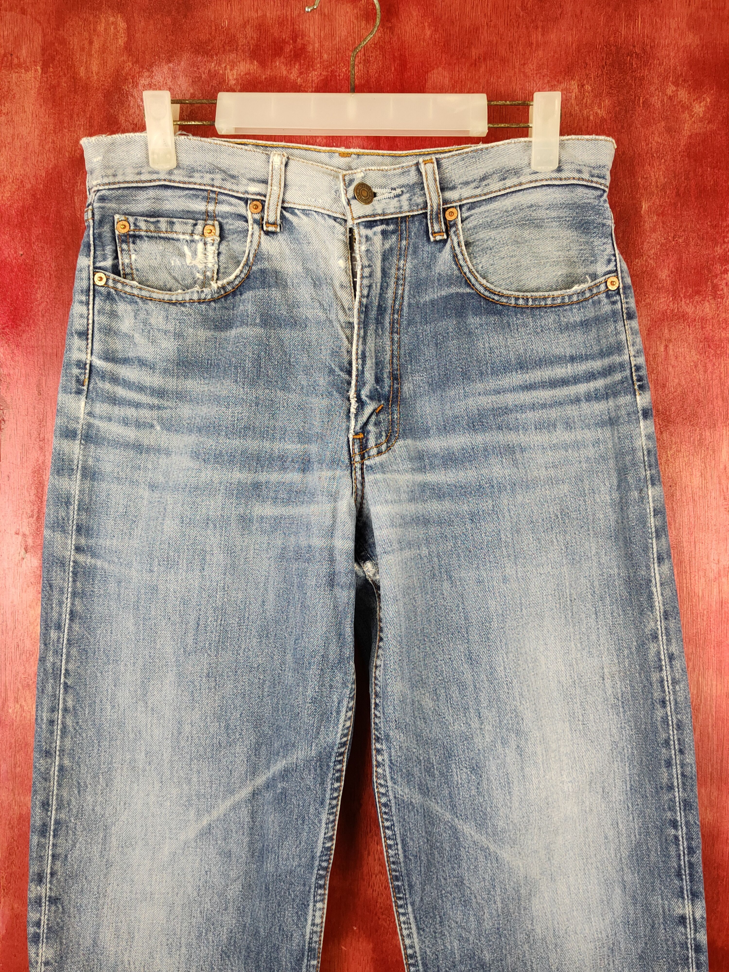 Japanese Brand Levi's Blue Distressed Ripped Jeans #S1671 Size US 31 - 2 Thumbnail