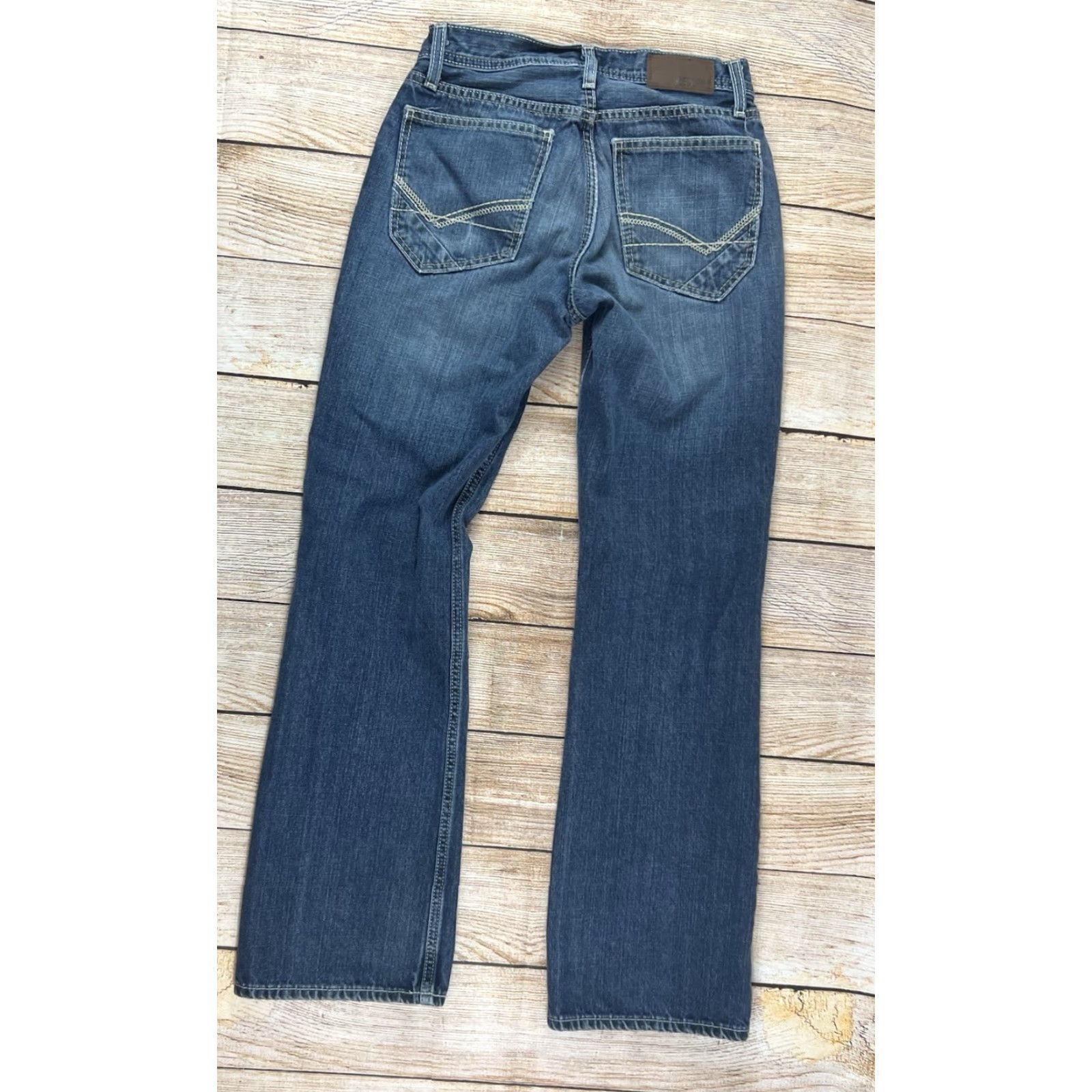 Denime ReClaim Jeans Bootcut Denim Blue 28x31 Mens Regular Modern Fit Badged ReClaim Distressed Good condition Size US 28 / EU 44 - 2 Thumbnail