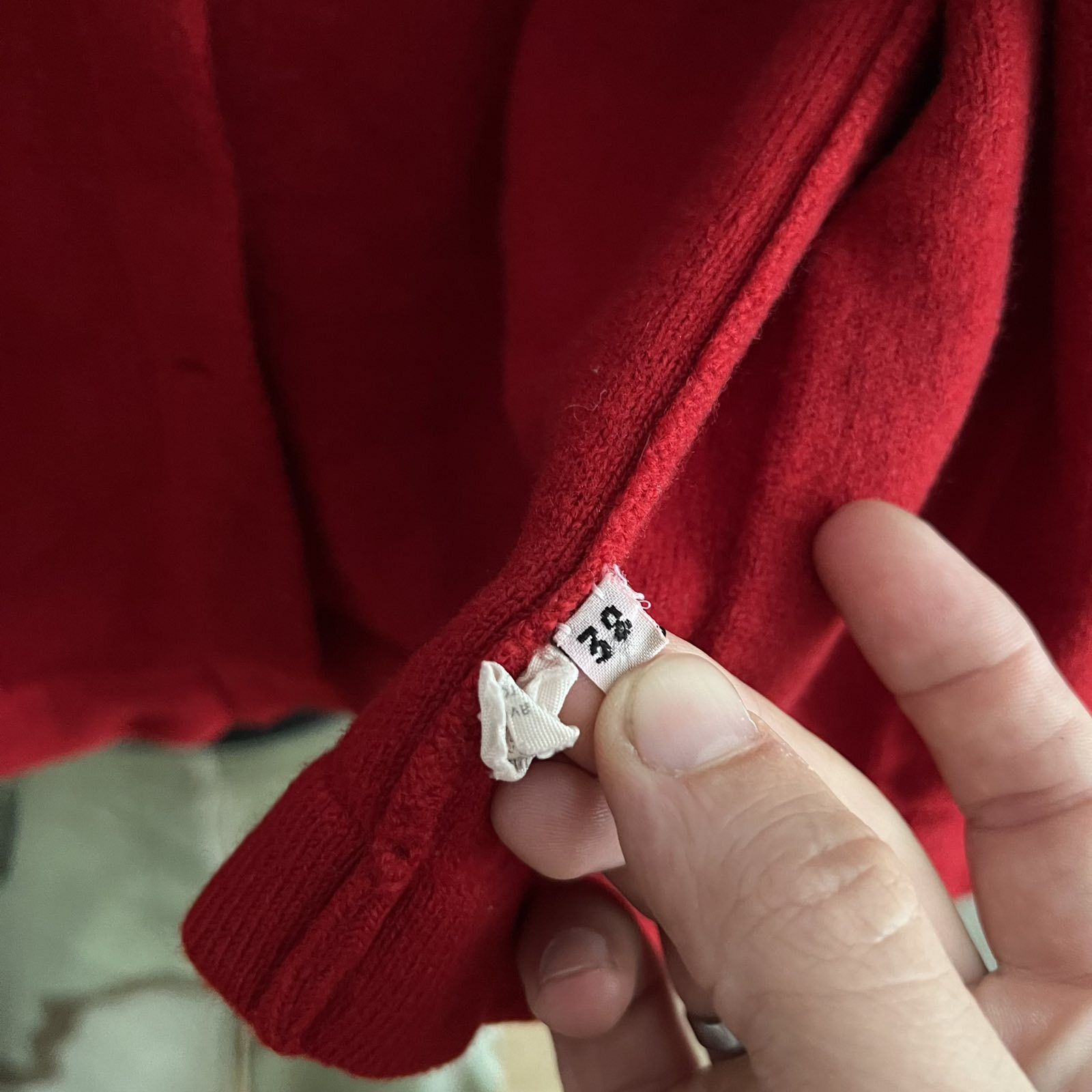 Celine × Vintage 🔴 CELINE Cardigan Sweater Cashmere Red Sz Xs- s Size XS / US 0-2 / IT 36-38 - 3 Thumbnail