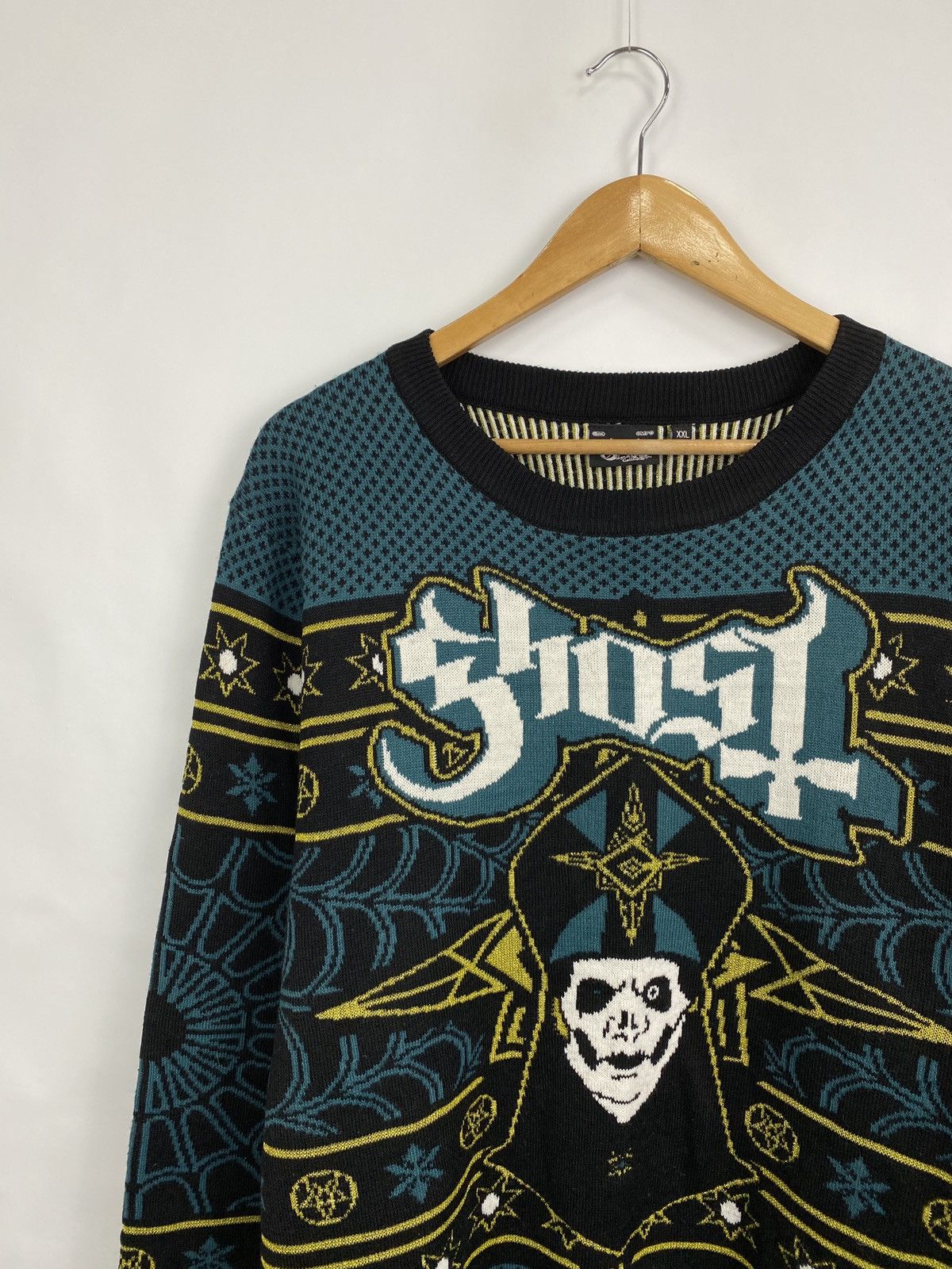 Vintage 🇺🇸 Y2K Anarchy Ghost Sweater Skull Skeleton Rare Retro Hype Size US XL / EU 56 / 4 - 2 Thumbnail