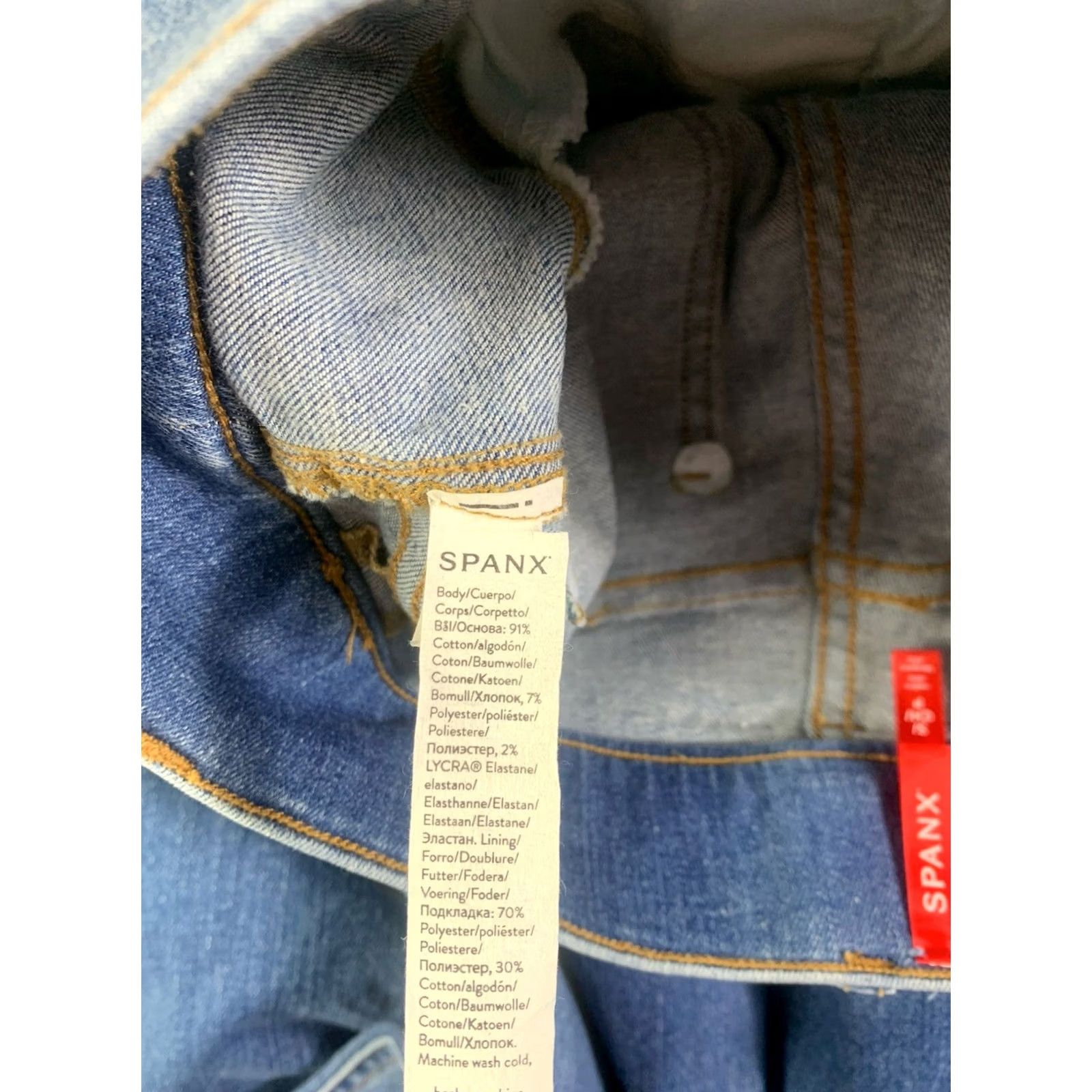 Spanx VINTAGE SPANX Jeans Womens Small Straight Leg pull-on Indigo Size 28" / US 6 / IT 42 - 8 Thumbnail