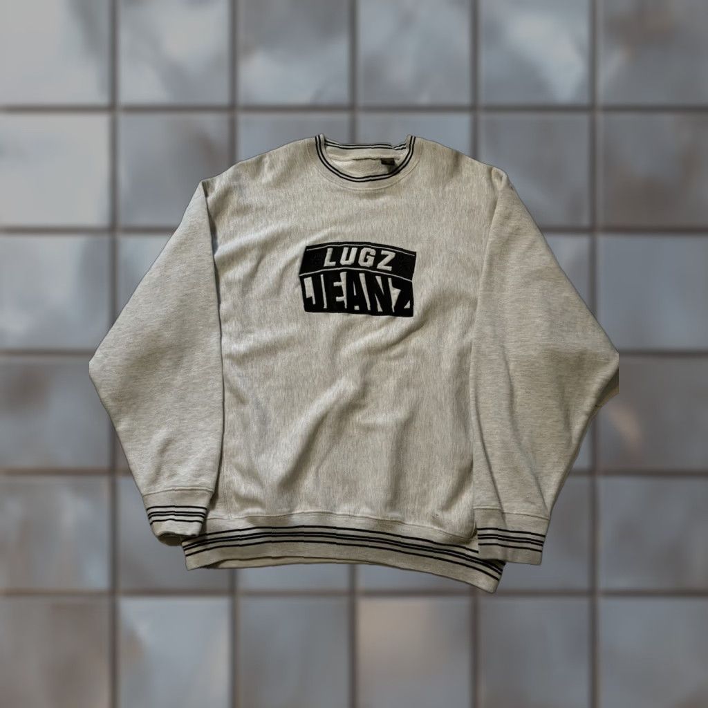 Lugz VINTAGE Lugz Sweatshirt 2XL Gray Embroidered Weave Crewneck 90s 2000s Jeanz Star Hip Hop Logo Mens Size US XXL / EU 58 / 5 - 1 Thumbnail