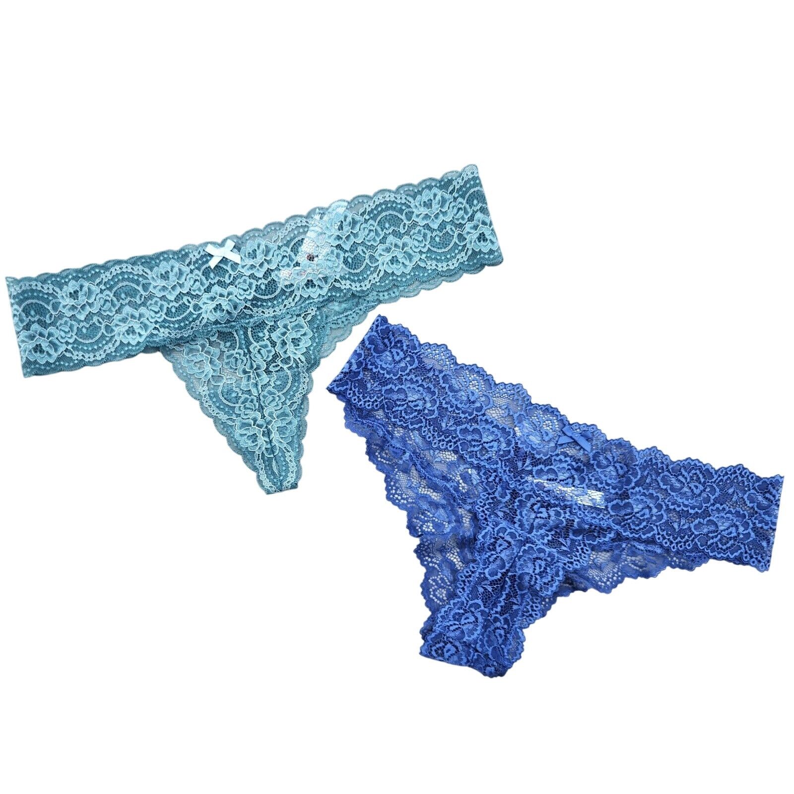 The Unbranded Brand Scarlett Blue Women Blue Floral 2-pc Set Thong Panties XL Size ONE SIZE - 1 Thumbnail
