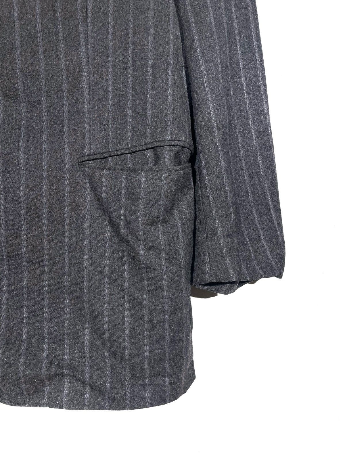 Canali × Cerruti 1881 Canali Grey Wool Stripe Vintage Blazer Size 52 1881 Cerruti Size 52R - 2 Thumbnail