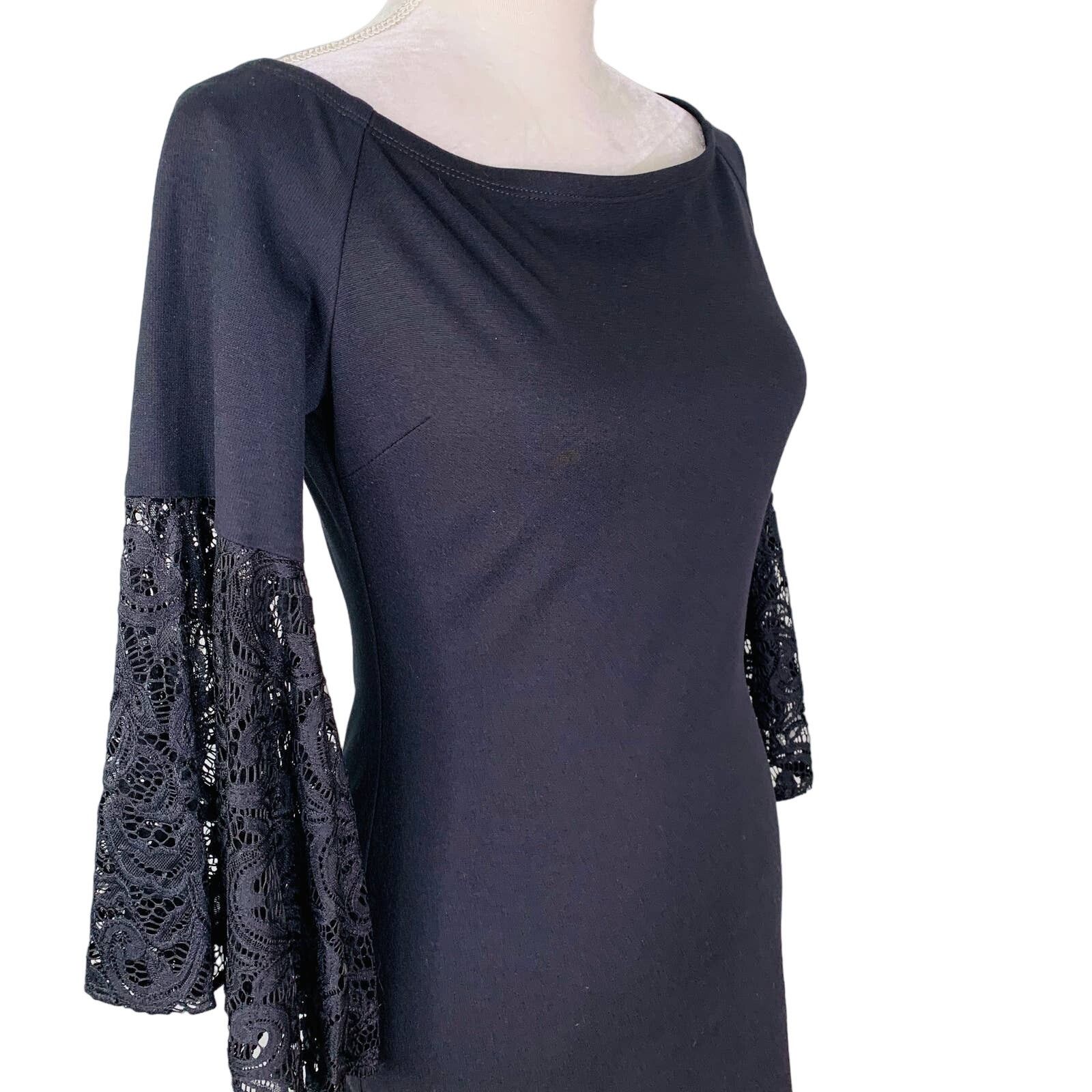 Bar III Bar III Dress M Anthracite Black Lace Bell Sleeves New Size M / US 6-8 / IT 42-44 - 11 Thumbnail