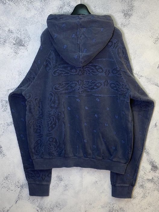 Raf Simons Raf Simons AW04 Waves Navy paisley hoodie Grailed