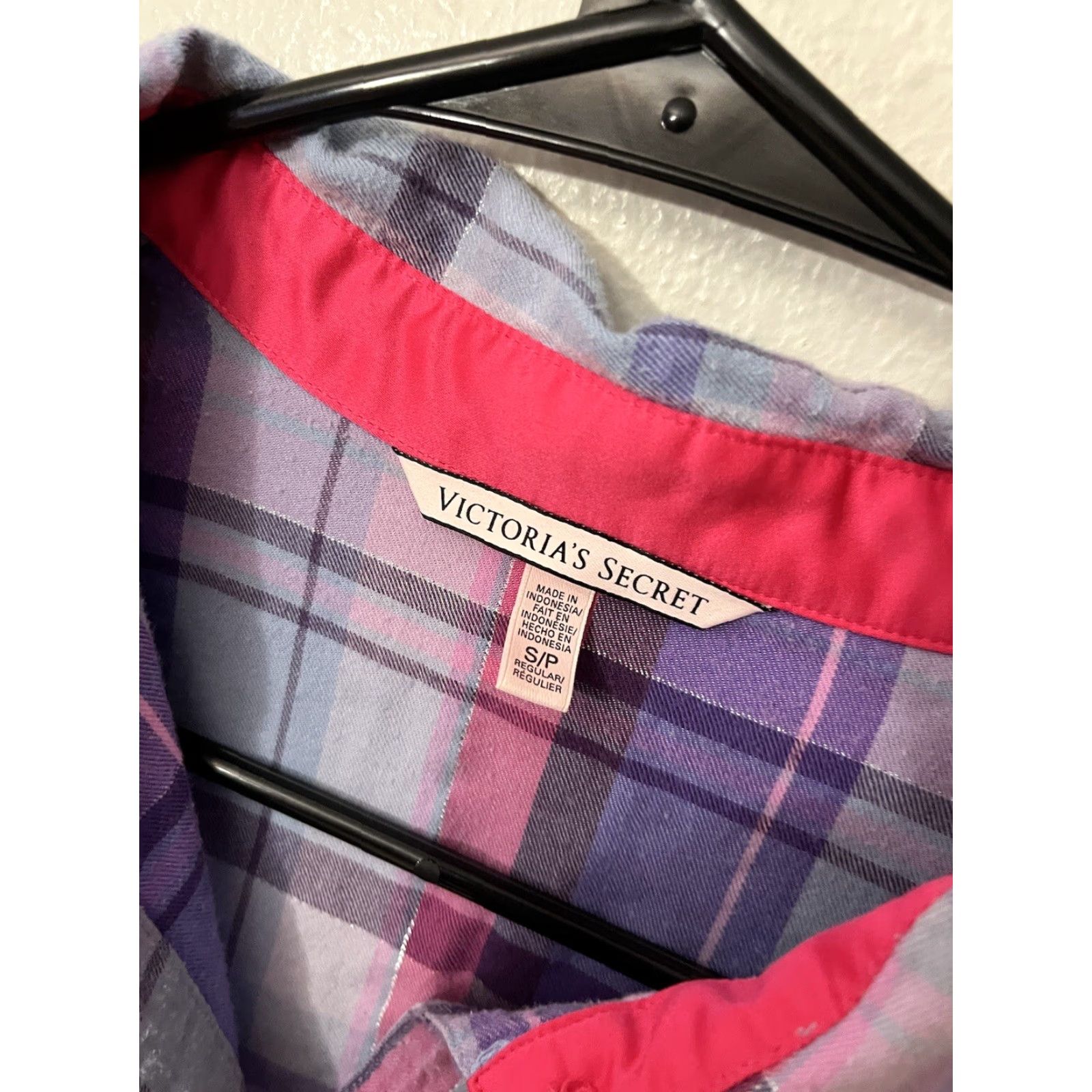 Victoria's Secret Victoria's Secret Pajama Top Women’s Sleepshirt Small Blue Plaid Long Sleeve Christmas Holiday Size S / US 4 / IT 40 - 3 Thumbnail
