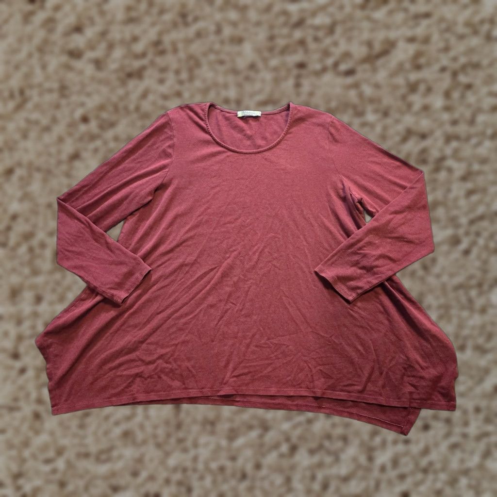 Vintage Chalet Et Ceci Top Blouse Tunic Long Sleeve Red Knit Cotton Stretchy Casual Women's M Regular Sleeve Round Neck Luxus? Size M / US 6-8 / IT 42-44 - 1 Thumbnail