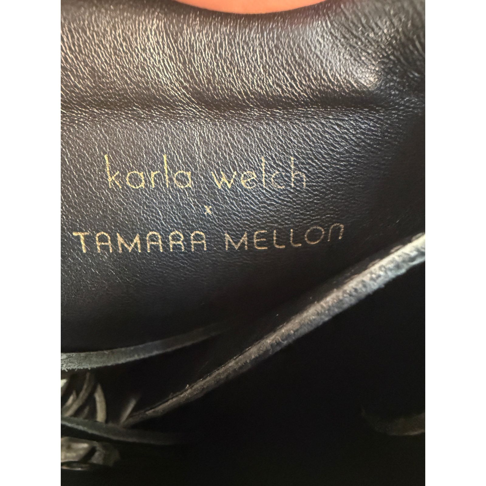 Tamara Mellon Karla Welch x Tamara Mellon Hellbent Leather Mid Calf Boots Size US 8.5 / IT 38.5 - 7 Thumbnail