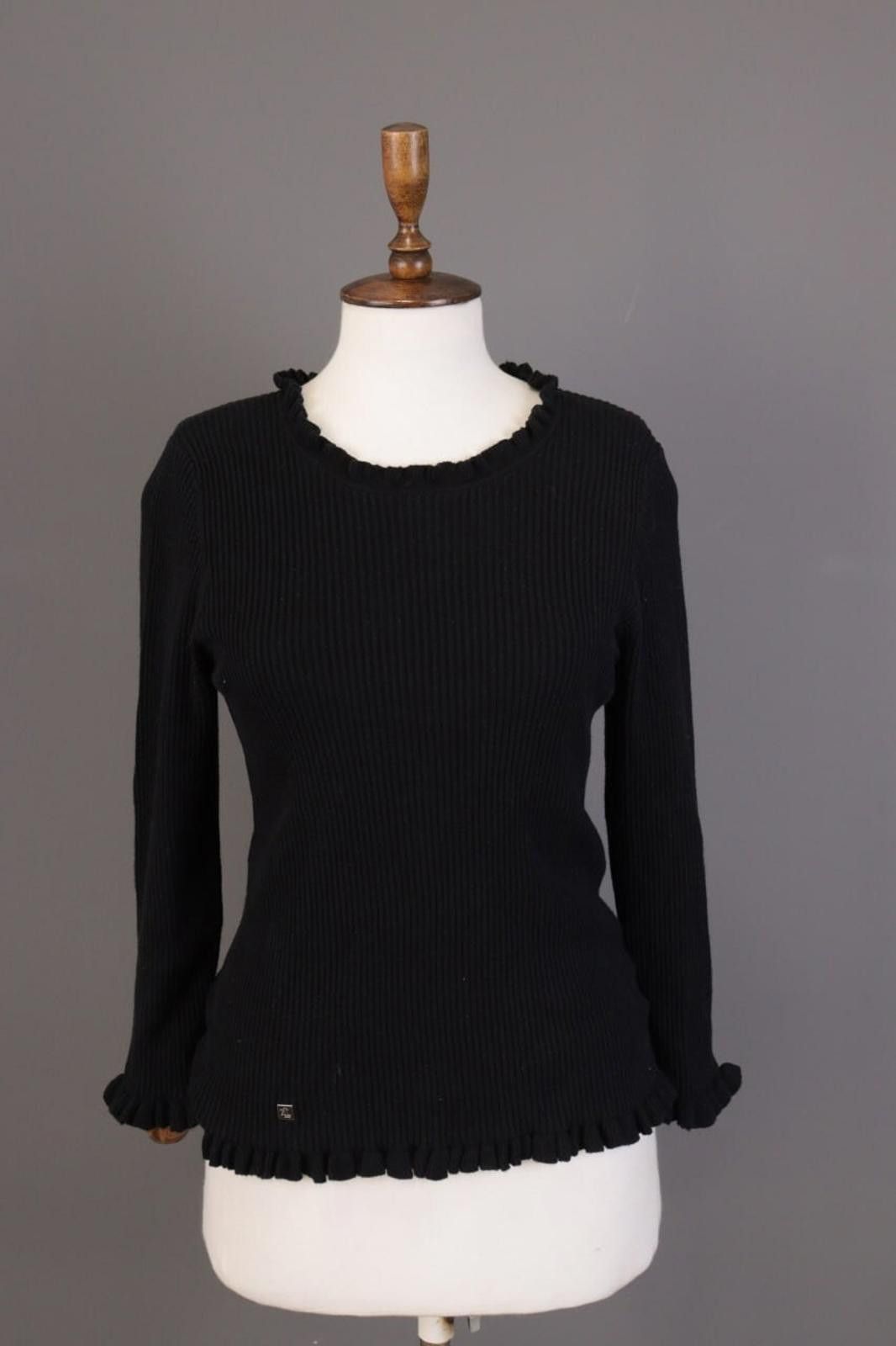 Lauren Ralph Lauren Lauren Ralph Lauren Black Ribbed Knit Sweater Size L Size L / US 10 / IT 46 - 1 Thumbnail
