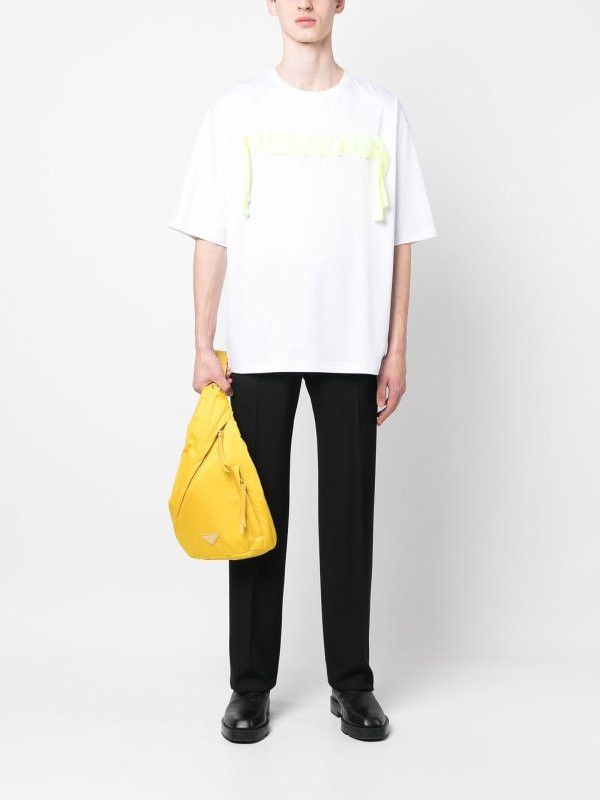 Lanvin o1y0225 Logo Crewneck T-Shirt in White/Yellow Size US XL / EU 56 / 4 - 5 Thumbnail