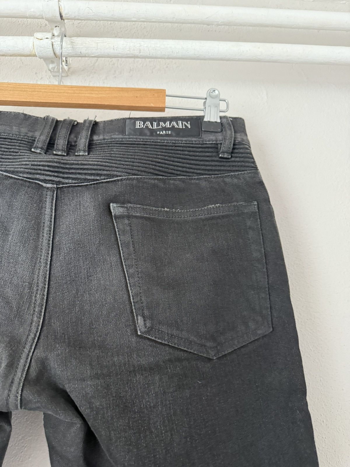 Balmain Black Biker Jeans Size US 30 / EU 46 - 7 Thumbnail