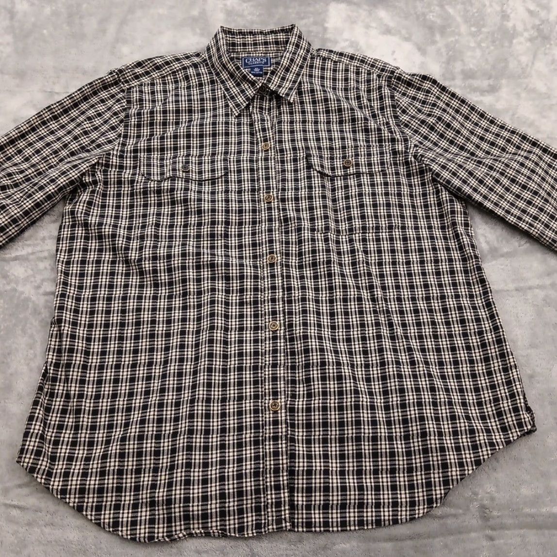 Chaps Chaps Shirt Womens XL Black Plaid Long Sleeve Button Up Pockets Cotton Size XL / US 12-14 / IT 48-50 - 4 Thumbnail