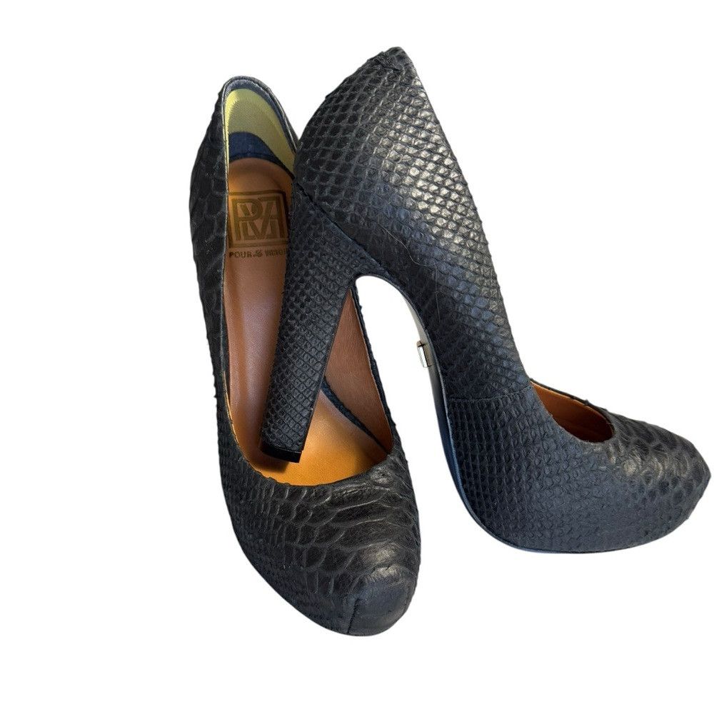 Other Pour La Victoire Irina II Snakeskin High Heel Black Shoes M Size US 8 / IT 38 - 4 Thumbnail