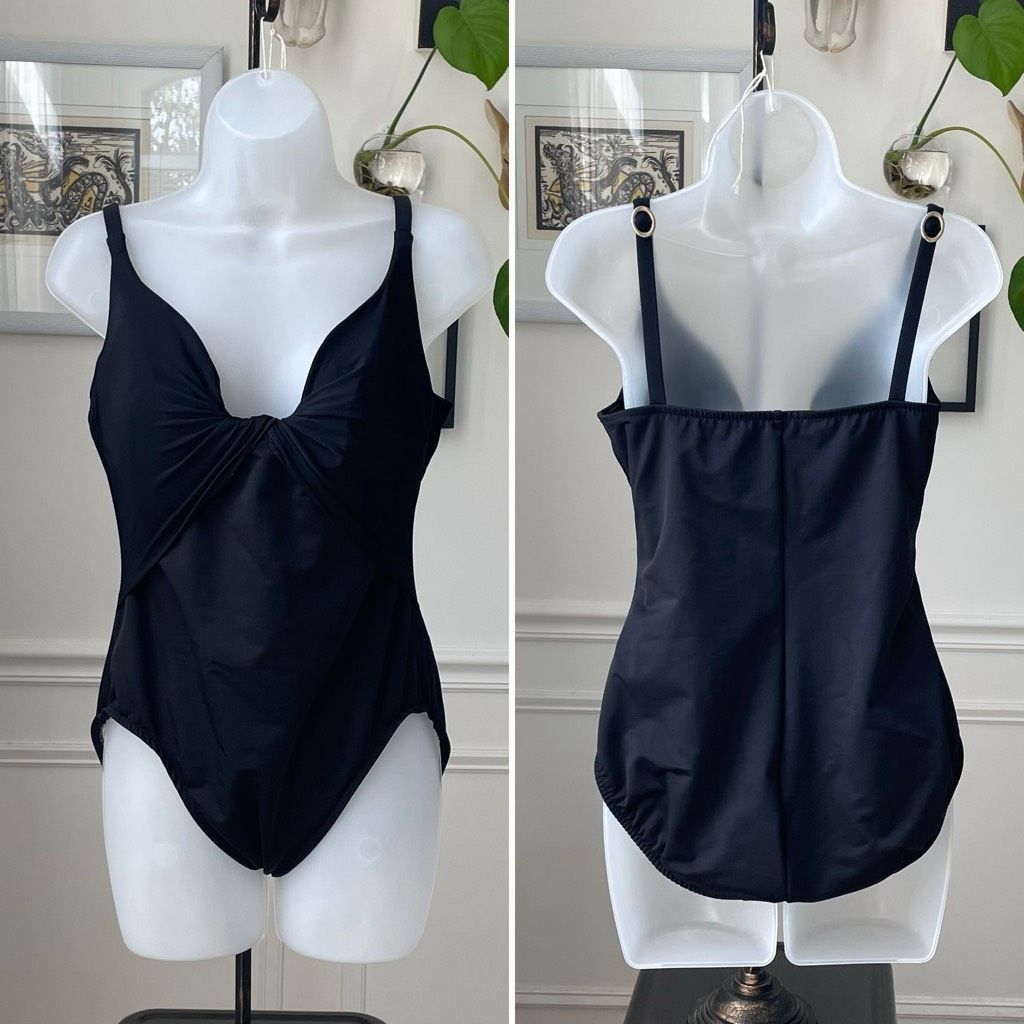 Other Vintage 90s MiracleSuit Black One Piece Swimsuit Union Label 14 Size ONE SIZE - 1 Thumbnail