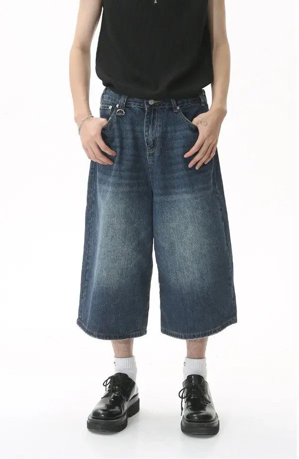 Japanese Brand Kahori x Chie Loose fit wide-leg flared denim shorts Size US 32 / EU 48 - 1 Thumbnail