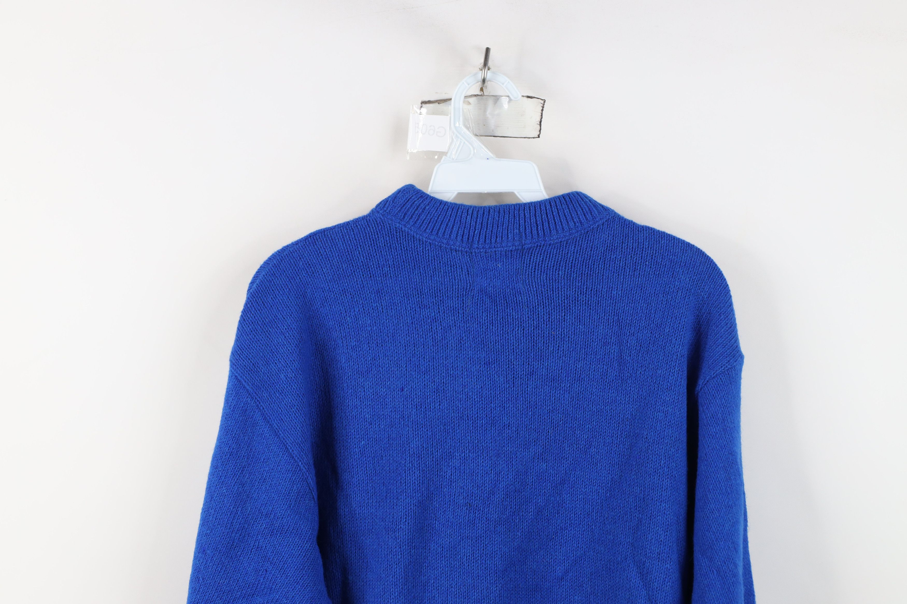 Vintage Vintage 50s Streetwear Cable Knit Sweater Blue Acrylic USA Size US M / EU 48-50 / 2 - 8 Thumbnail