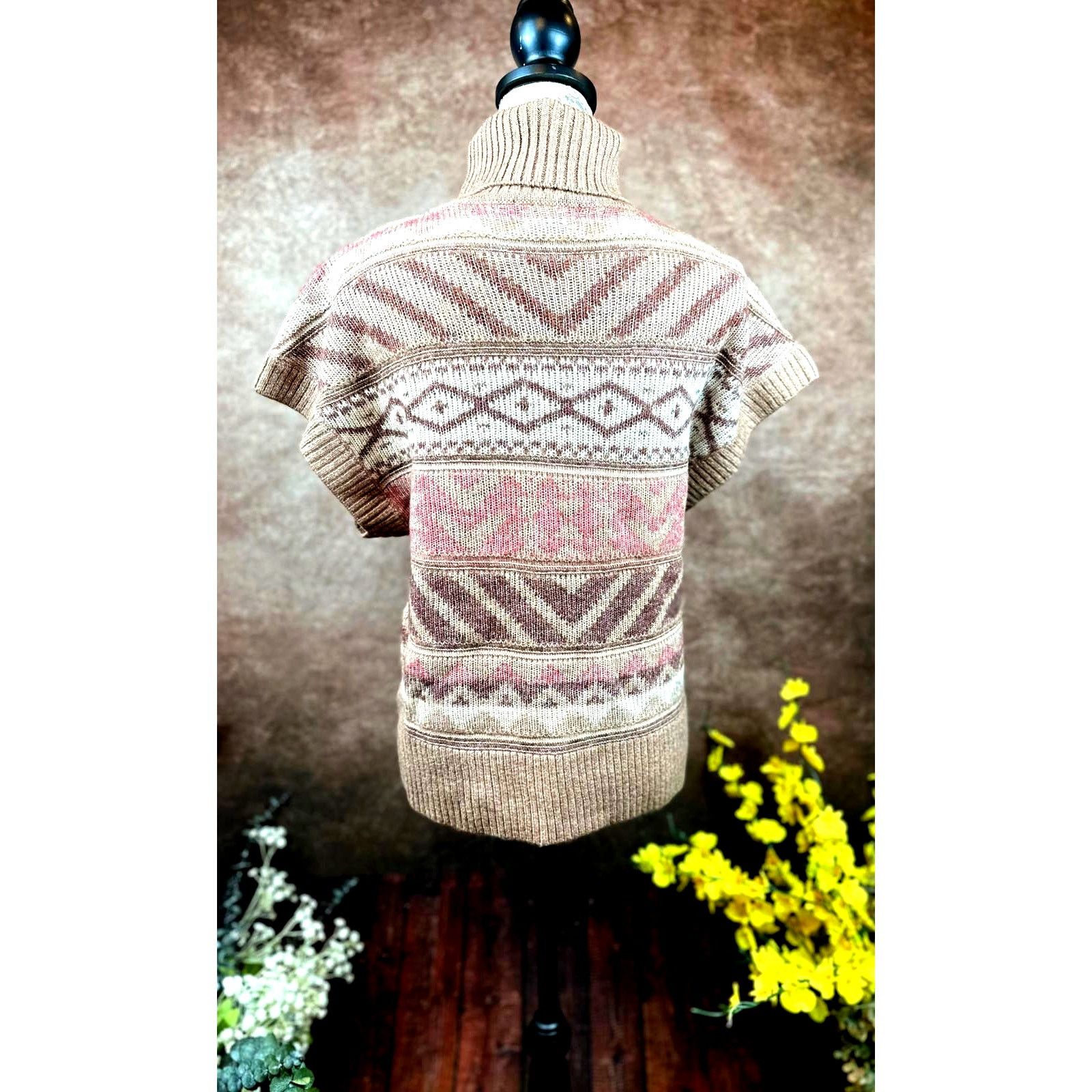 Other Design History Ribbed Cap Sleeved Turtleneck Brown Multi L Size L / US 10 / IT 46 - 7 Thumbnail