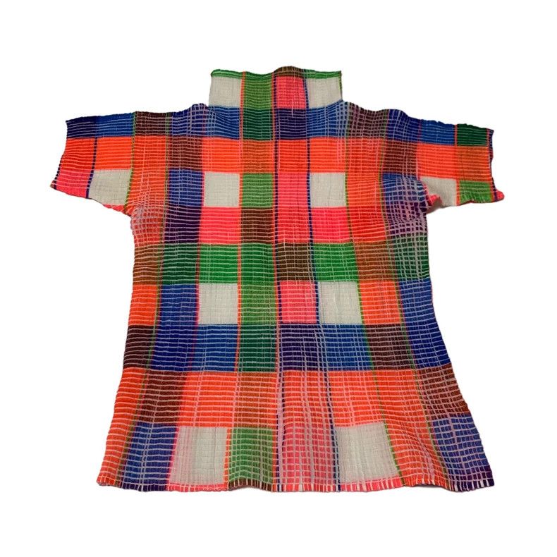 Issey Miyake Issey Miyake Color-blocked pleated short-sleeved shirt Size S / US 4 / IT 40 - 2 Thumbnail