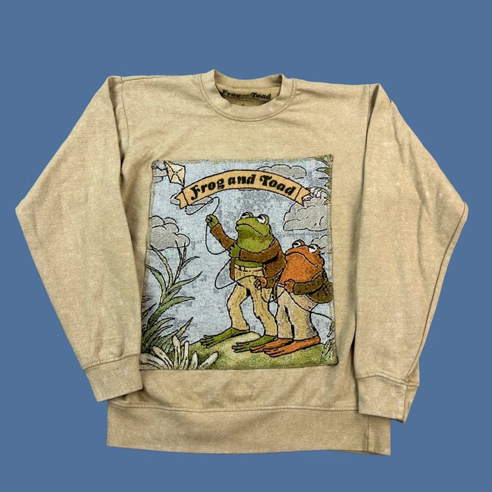 Champion Nike Frog and Toad Sweatshirt Mens Small Beige Kite Tapestry Crewneck Pullover Size US S / EU 44-46 / 1 - 1 Thumbnail