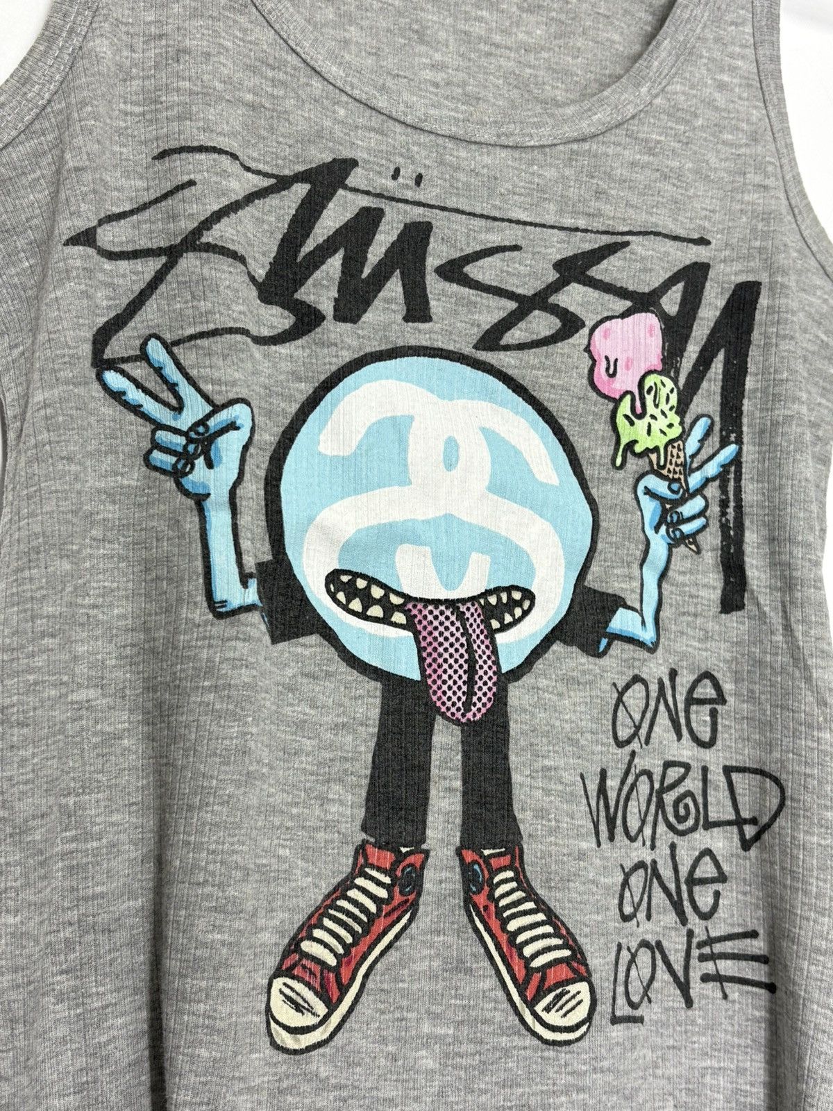 Stussy 00’s STUSSY One World One Love Guy Rare Retro Y2K Tank Top Size US XS / EU 42 / 0 - 3 Thumbnail