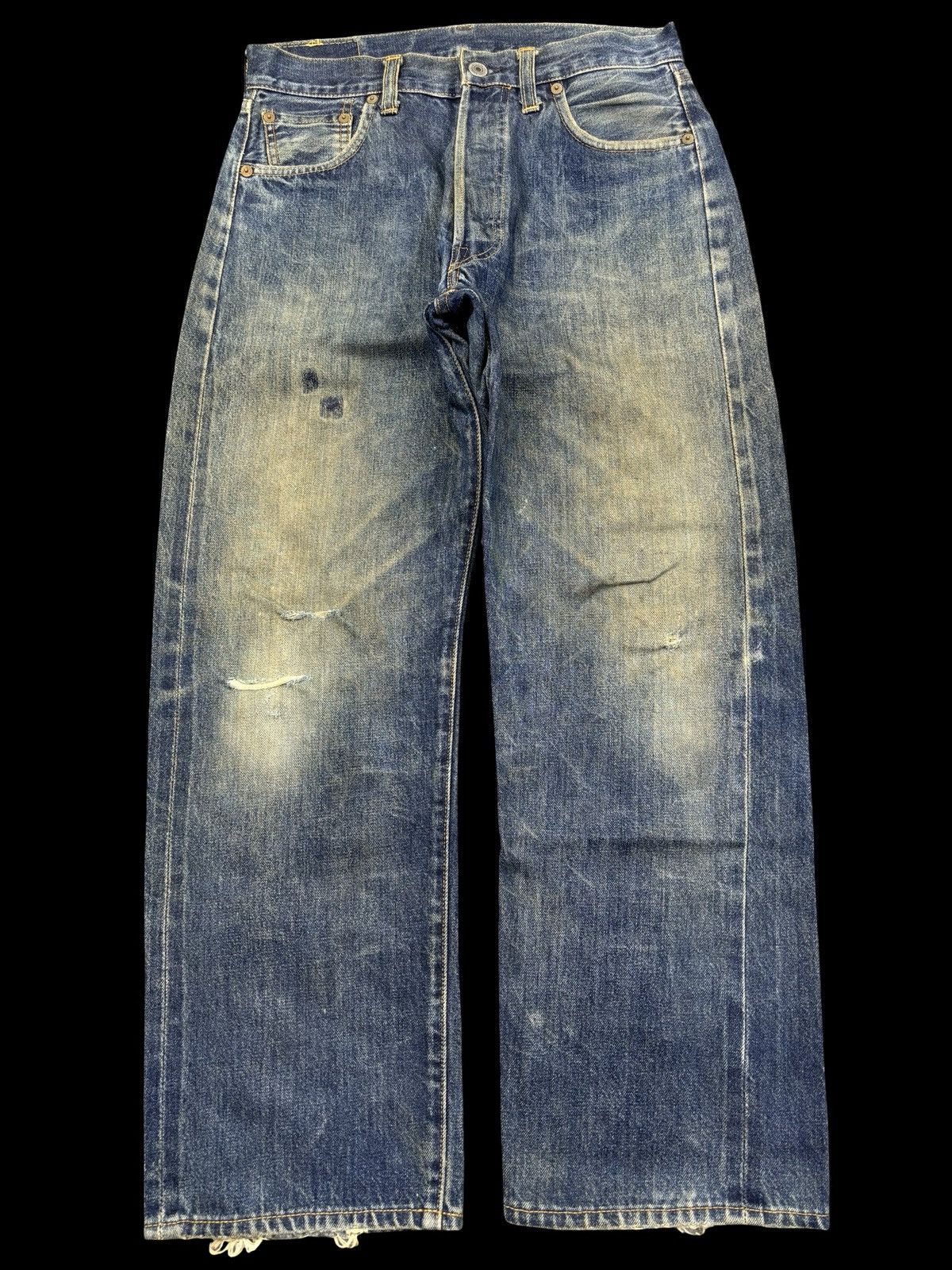 Levi's 💥Thrashed💥Vintage 90s Levis Big E 501XX Denim Selvedge F929 Size US 28 / EU 44 - 1 Thumbnail