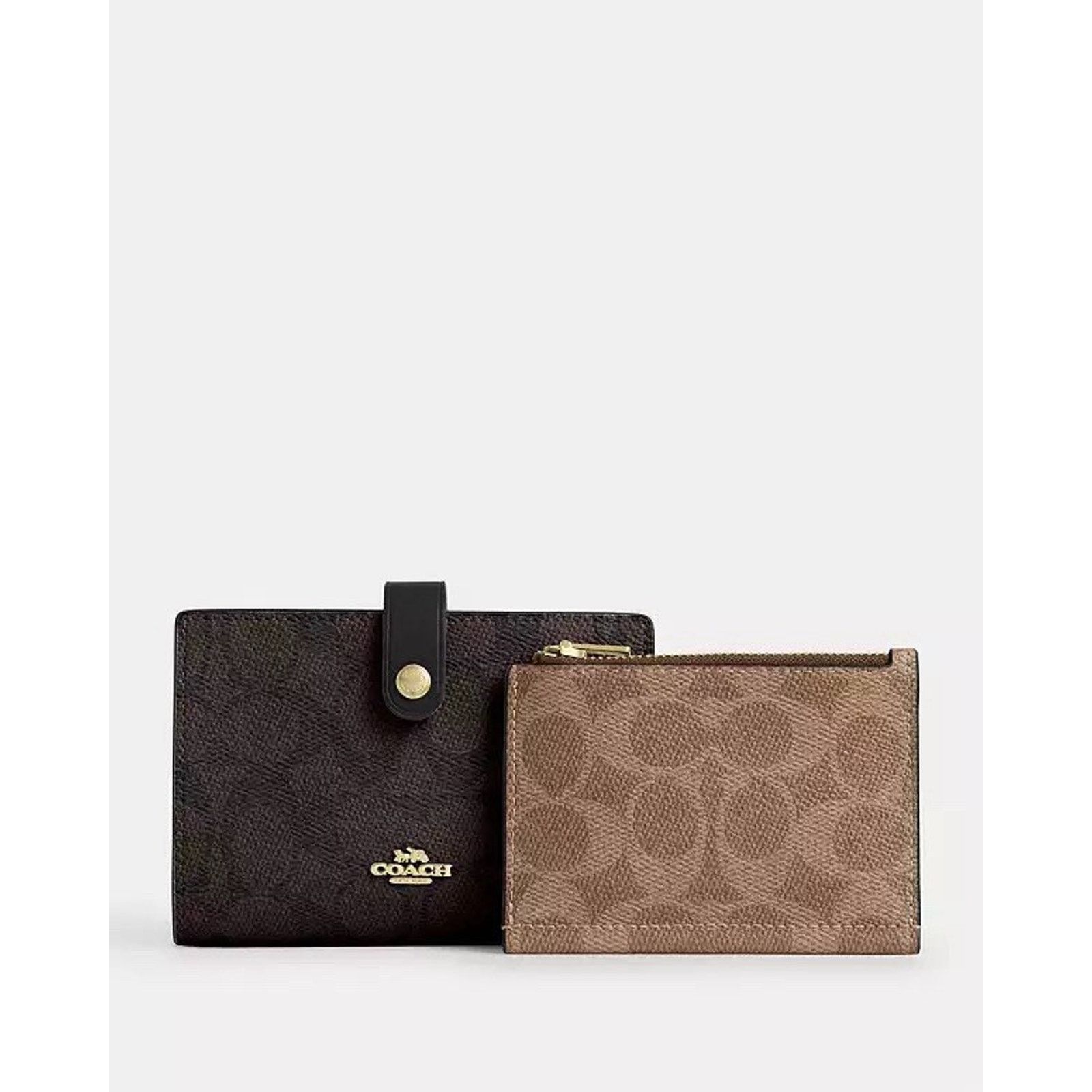 Coach NWT Coach 2-in-1 Wallet Blocked CBK54 Gold/Walnut/Tan Size ONE SIZE - 7 Thumbnail