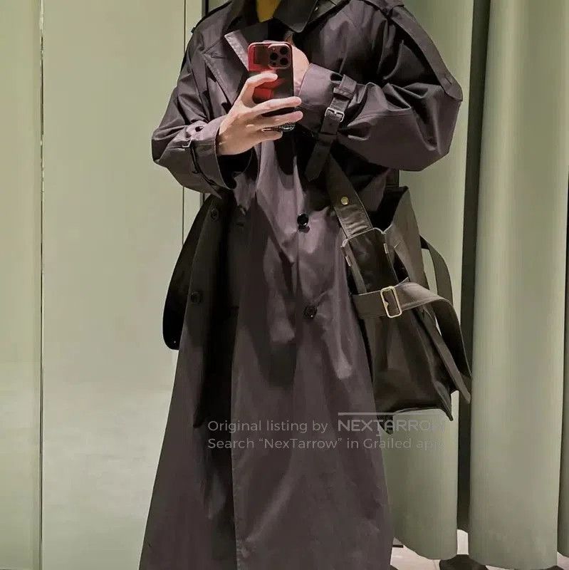 Burberry Burberry Grey Mid-Length Nylon Trench Coat. Size M / US 6-8 / IT 42-44 - 6 Thumbnail