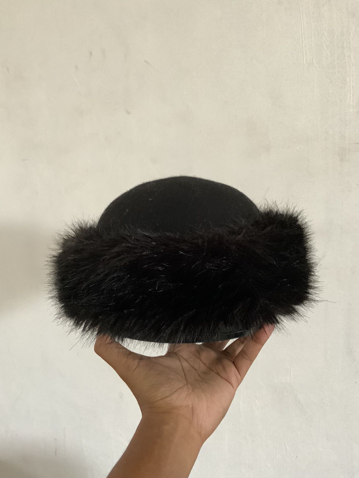 If Six Was Nine Mohair Faux Fur Wool Black Hat Size ONE SIZE - 4 Thumbnail