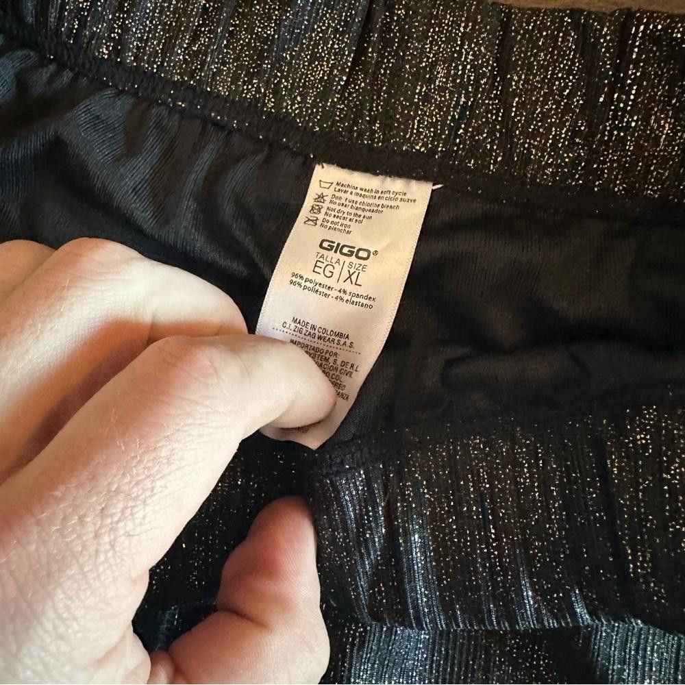 Designer Gigo XL men’s black/gold shimmery shorts – Circuit party Size US 36 / EU 52 - 2 Thumbnail
