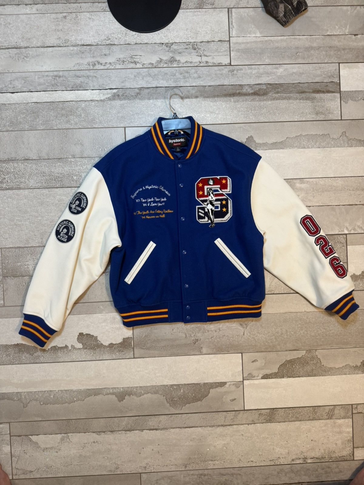 Hysteric Glamour × Supreme Supreme Hysteric Glamour Varsity Jacket Blue Size US M / EU 48-50 / 2 - 1 Thumbnail