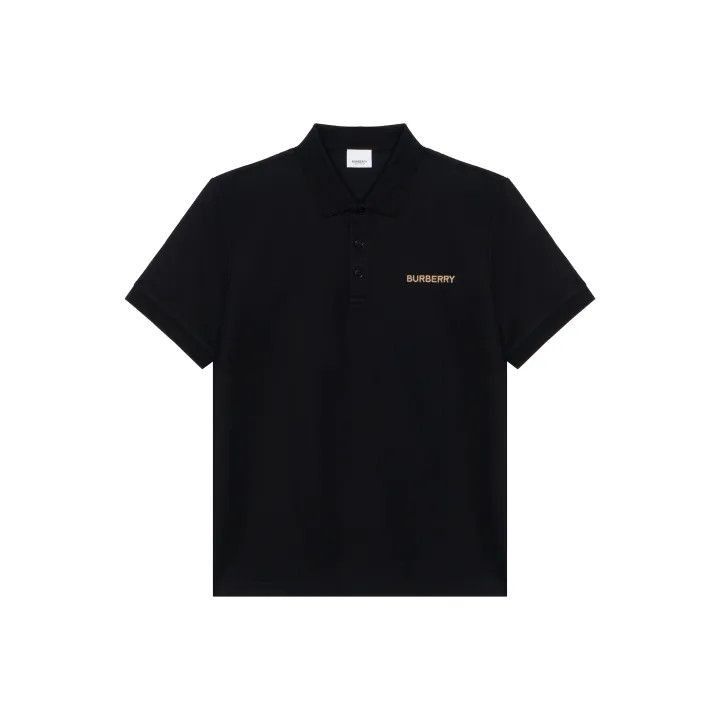 Burberry Burberry Burberry SS24 Embroidered Logo Black Polo Shirt-2 Size US L / EU 52-54 / 3 - 1 Thumbnail
