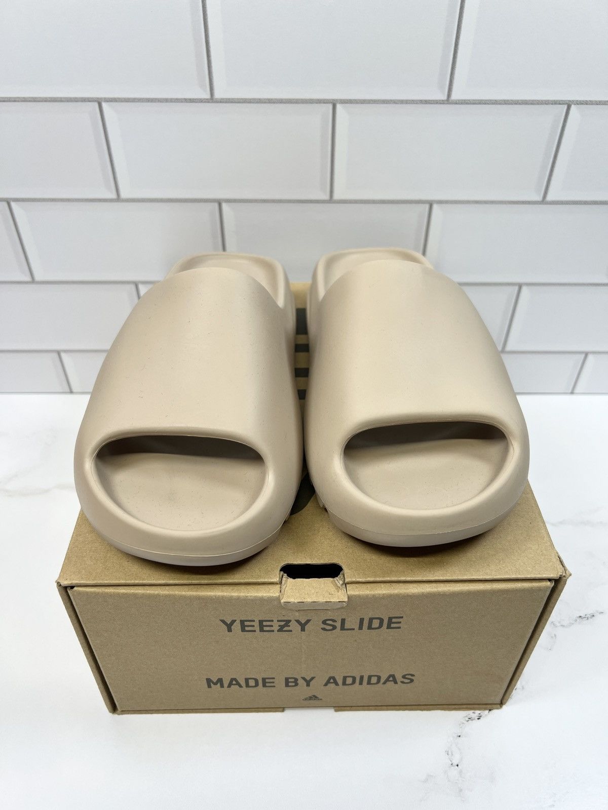 adidas gazelle silver green womens ADIDAS YEEZY SLIDE Bone Size 12 – Style Exchange Boutique PGH main image 1