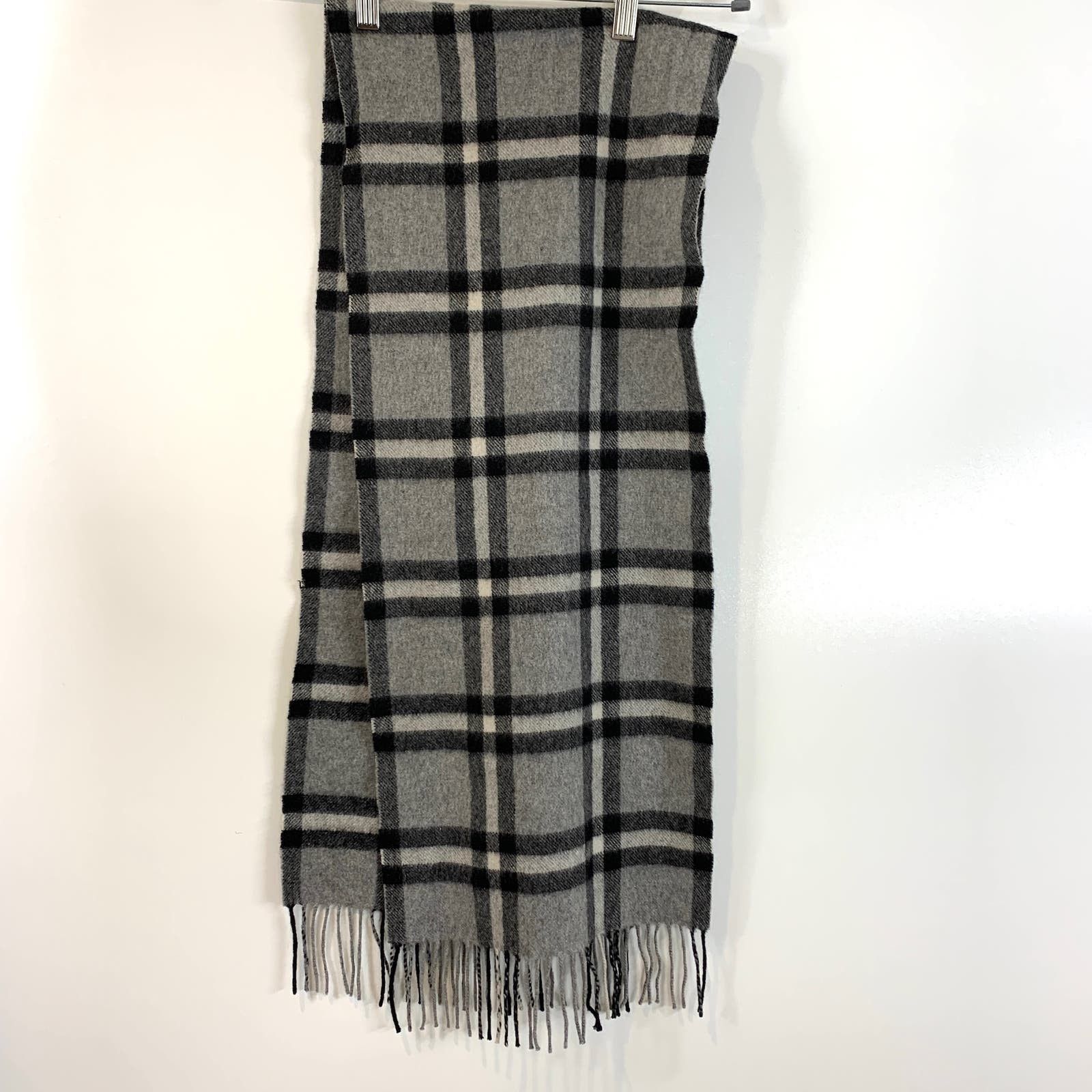 Other Elliot Mulryan Cashmere Plaid Gray Scarf Size ONE SIZE - 6 Thumbnail
