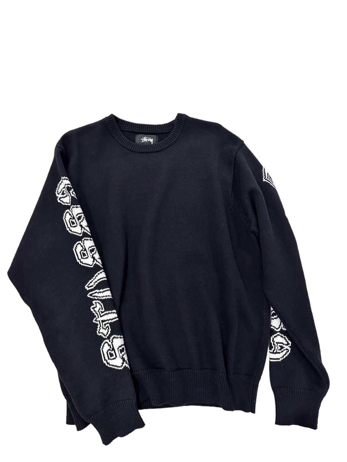 Stussy Stussy Stock Logo Knit Sweater Large Black | Grailed