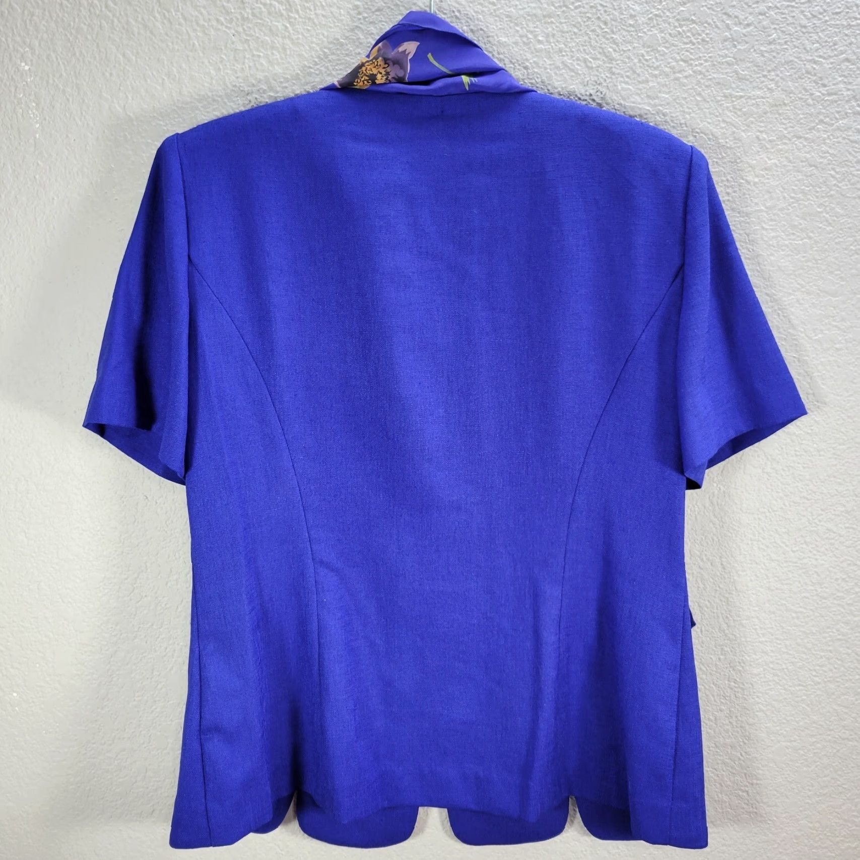 Vintage Vtg Leslie Fay Shirt Blue Purple Shoulder Pads Secretary Sz 12, Business, Polyester, Look: Secretary/Geek, Size 12, Women? Mens? Size XL / US 12-14 / IT 48-50 - 6 Thumbnail
