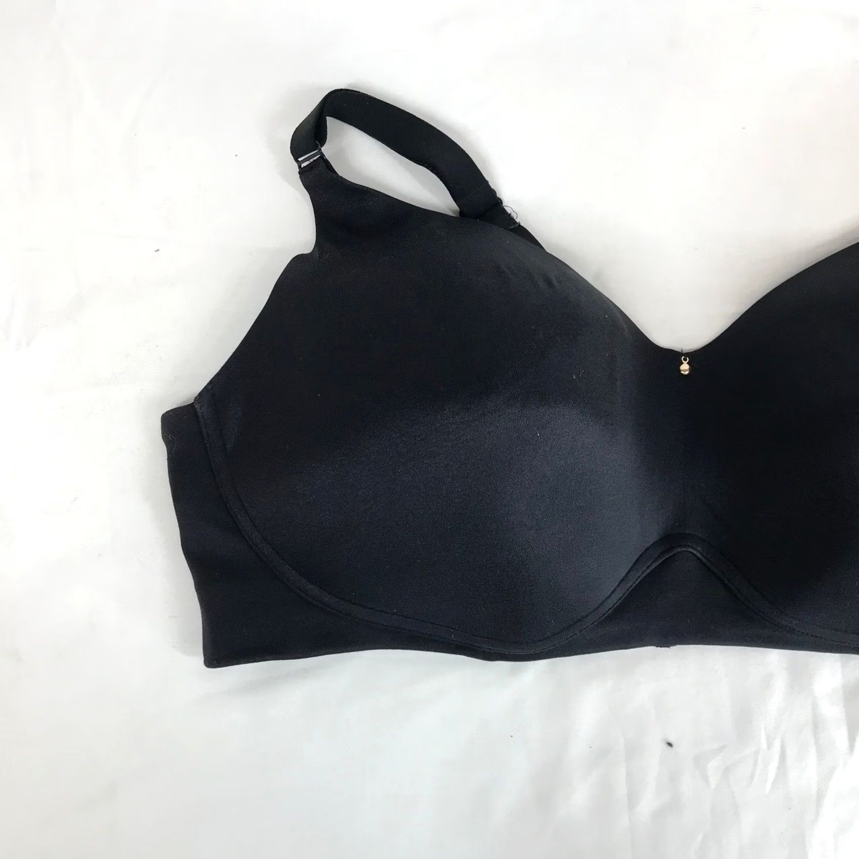 Vintage Cacique Black Lightly Lined No-Wire Wireless Bra 42DDD Plus Size Lane Bryant Shirt Bra Womens Size ONE SIZE - 2 Thumbnail