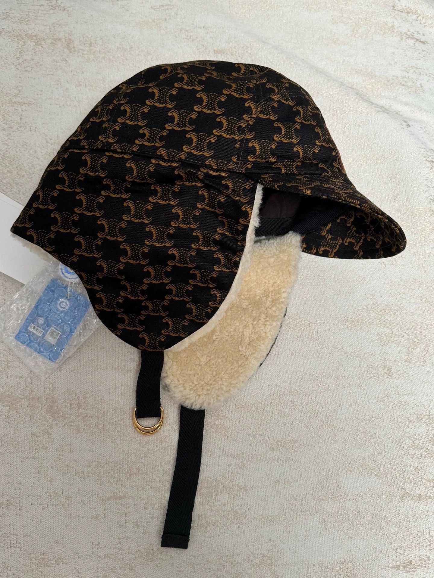 Celine Celine Bomber Hat Allover Triomphe Logo Brown S Size ONE SIZE - 4 Thumbnail